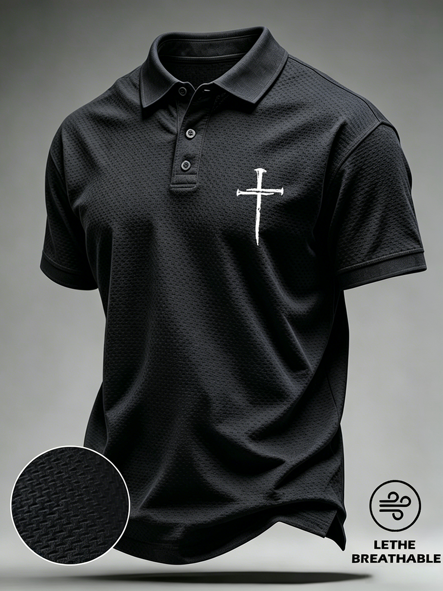 Faith Cross Breathable Hole Fabric Business Polo Shirt