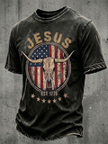 Men'S Retro 250Th Anniversary Western Printed Casual T-Shirt