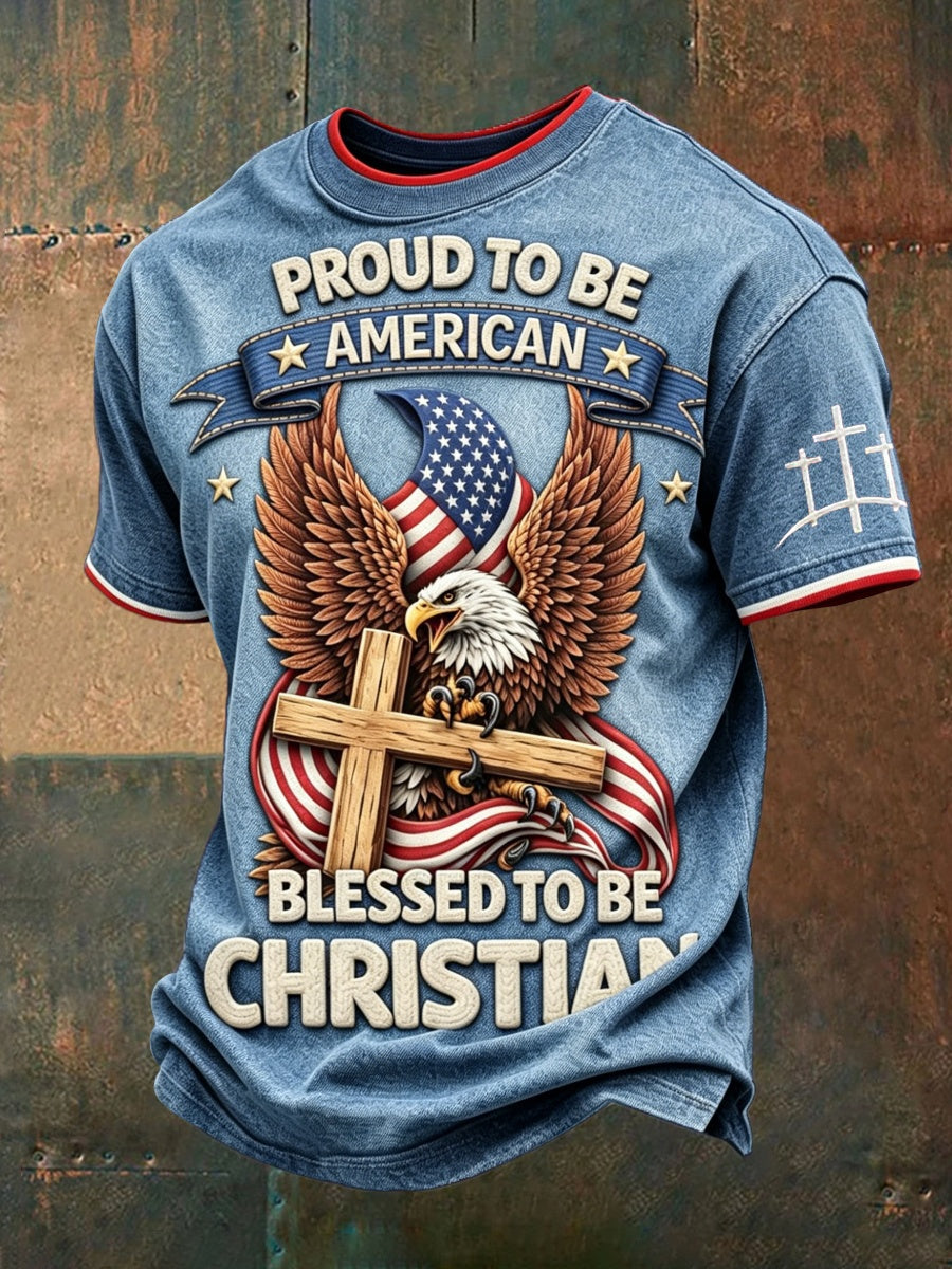 Blessing To Be Christian Print Men's T-Shirt