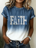 Women'S Faith Flowers Short-Sleeved T-Shirt