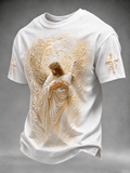 Men's Religious Beliefs Printed Casual Round Neck T-shirt