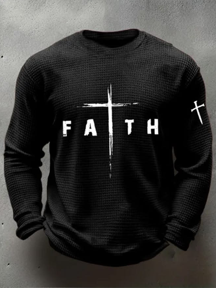 Jesus Faith Men's Waffle Hoodie
