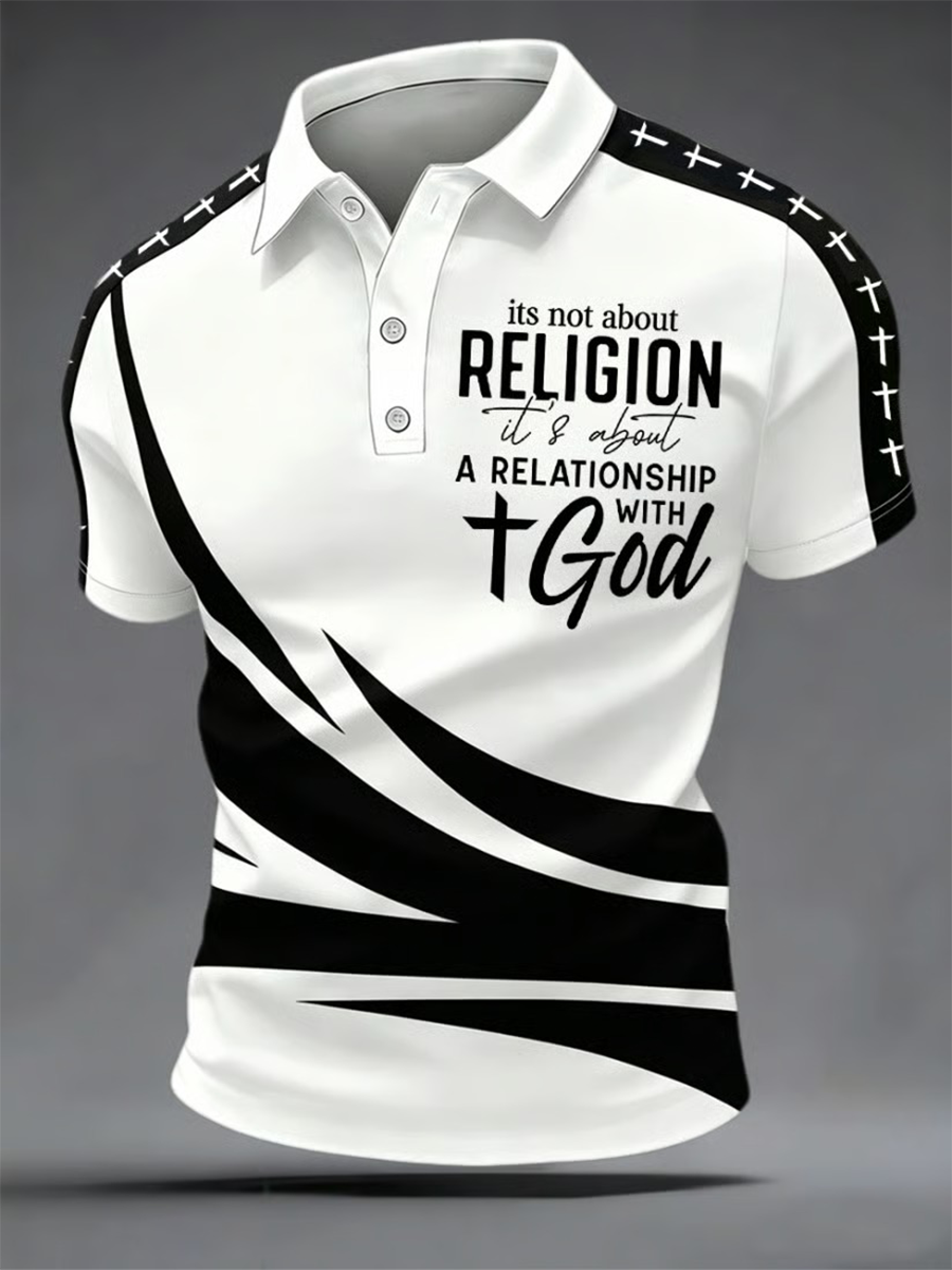 Men'S Faith Print Short-Sleeve Polo Shirt