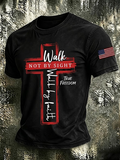 Men's Faith Print Short Sleeve Crew Neck Casual T-shirt