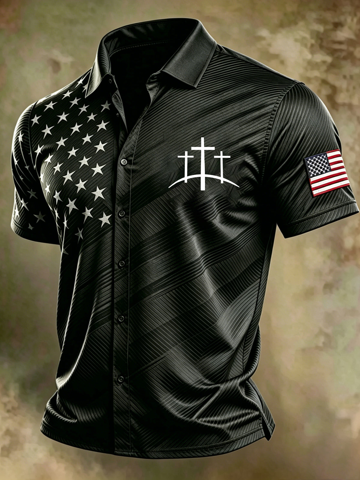 Men's Faith Cross Printed Casual Shirt