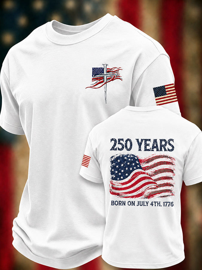 Men'S Faith And Flag Printed Art T-Shirt