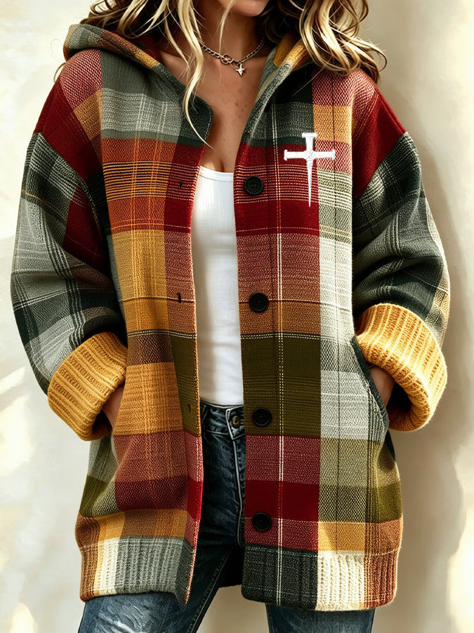 Women'S Plaid Printed Casual Cardigan