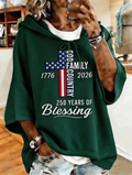 Women's 250th Anniversary Gradient Flag Cross Short Sleeve Hoodie