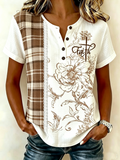 Women's Retro Floral Print Top