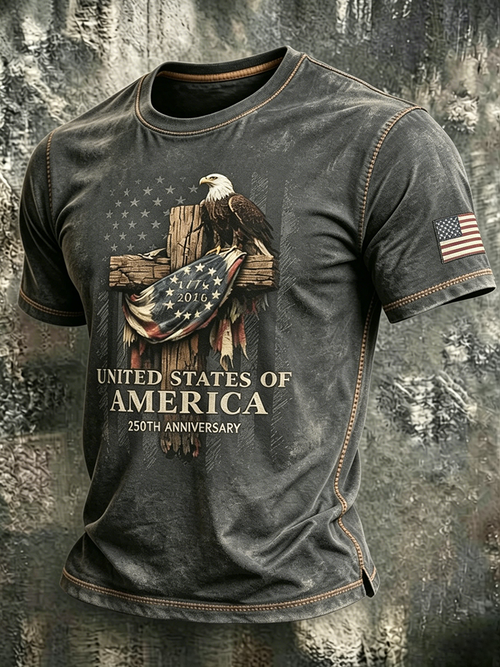 250Th Anniversary Commemorative Faith Printed Round Neck T-Shirt In The United States