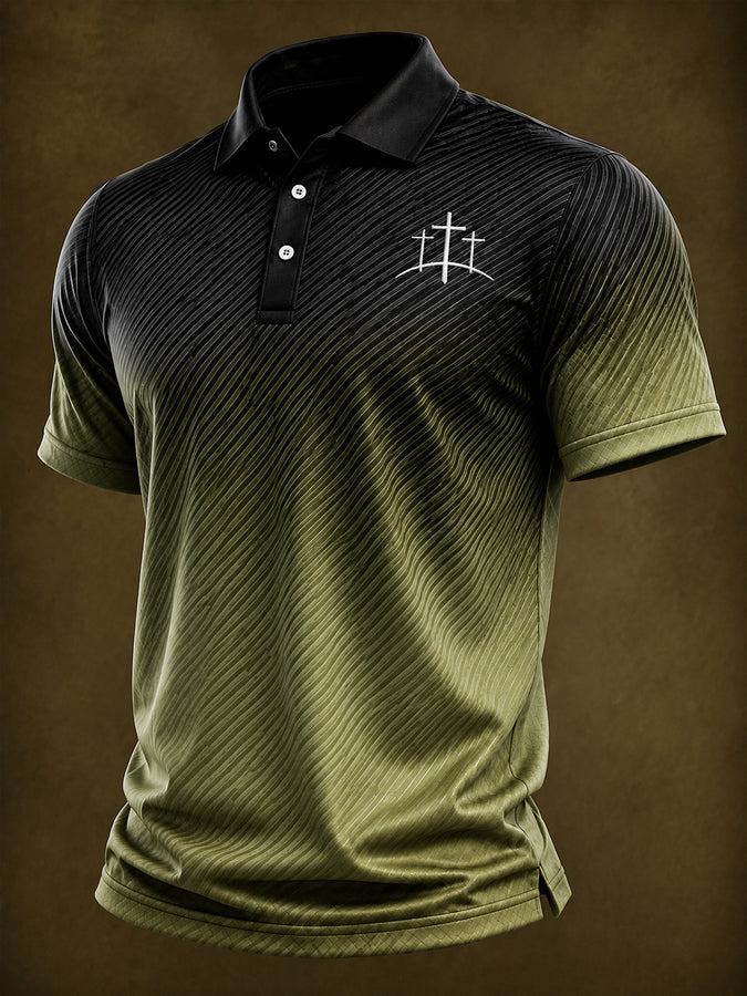 Men's Gradient Religious Beliefs Polo Shirt