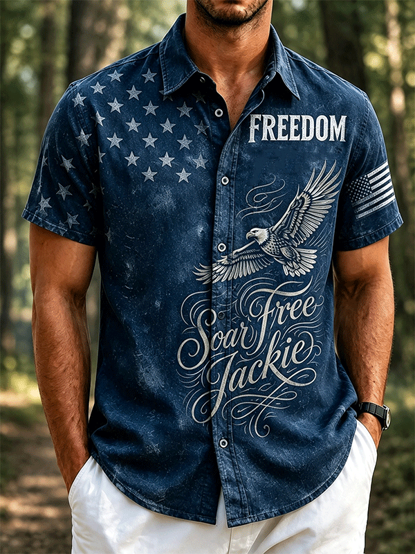 Men'S Soar Free Jackie Eagle American Star Vintage Shirt