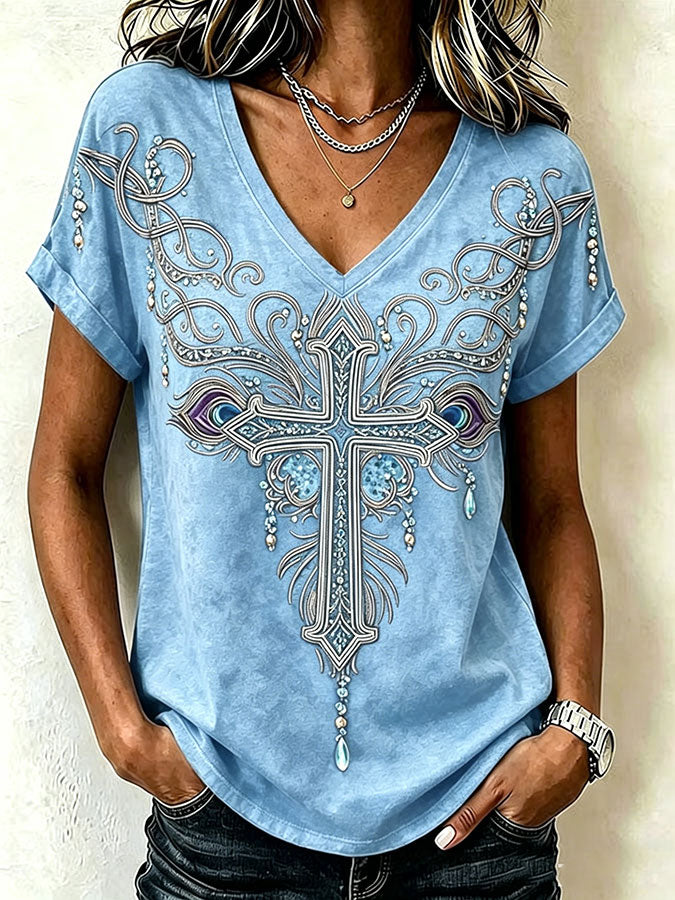Women'S Faith Printed Casual T-Shirt
