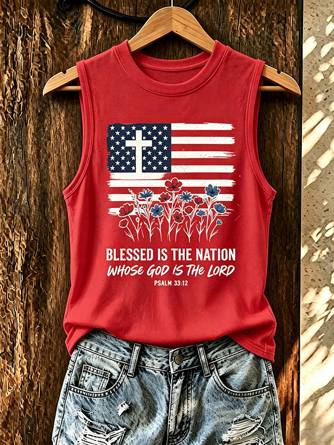 Women'S Faith Flag Print Tank Top