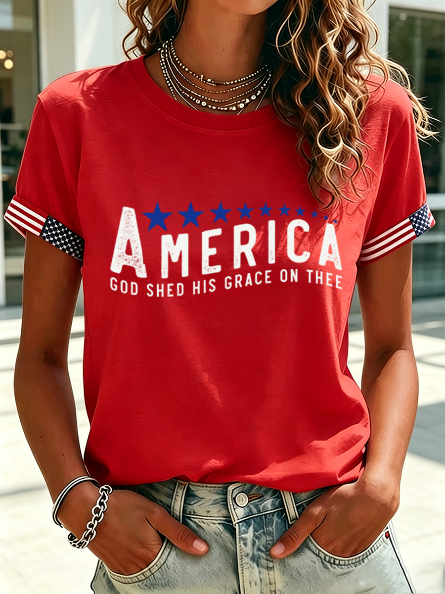God In America Bestows His Grace Upon You With A Letter T-Shirt