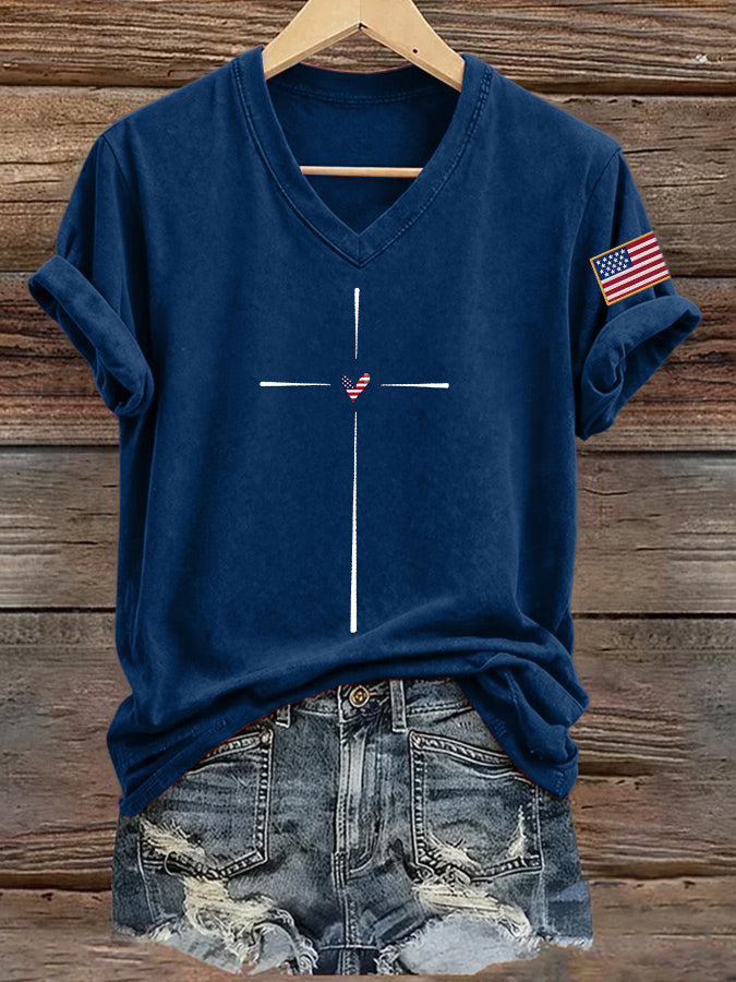 Women'S 250Th Anniversary Patriotic Printed Casual T-Shirt