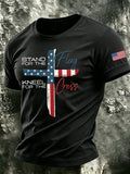 Men's Vintage Stand For The Flag Casual T-shirt
