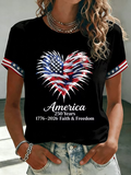 Women'S Casual Patriotic T-Shirt