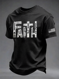 Men'S Faith Freedom Cross Print Casual T-Shirt