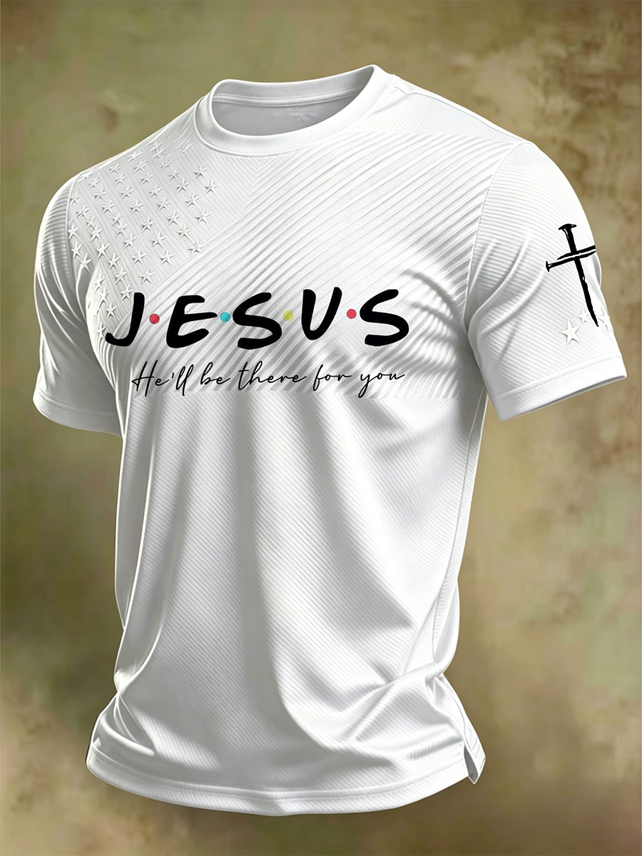 Jesus Faith Memorial Washed Vintage Printed Round Neck T-Shirt