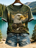 Women's Jackie Memorial Forever in Our Hearts Print Casual T-shirt