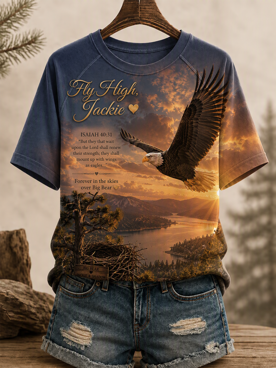 Women's Family Legacy Big Bear Lake California Wildlife Print T-shirt