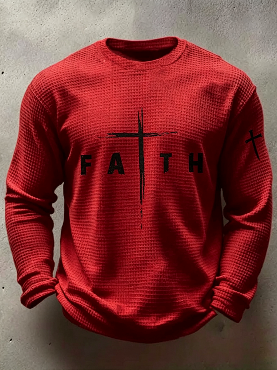 Jesus Faith Men's Waffle Hoodie