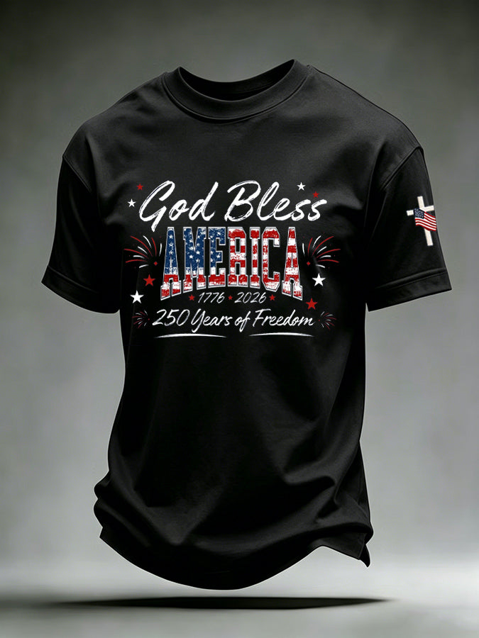 Men's America Flag Print Short Sleeve T-Shirt
