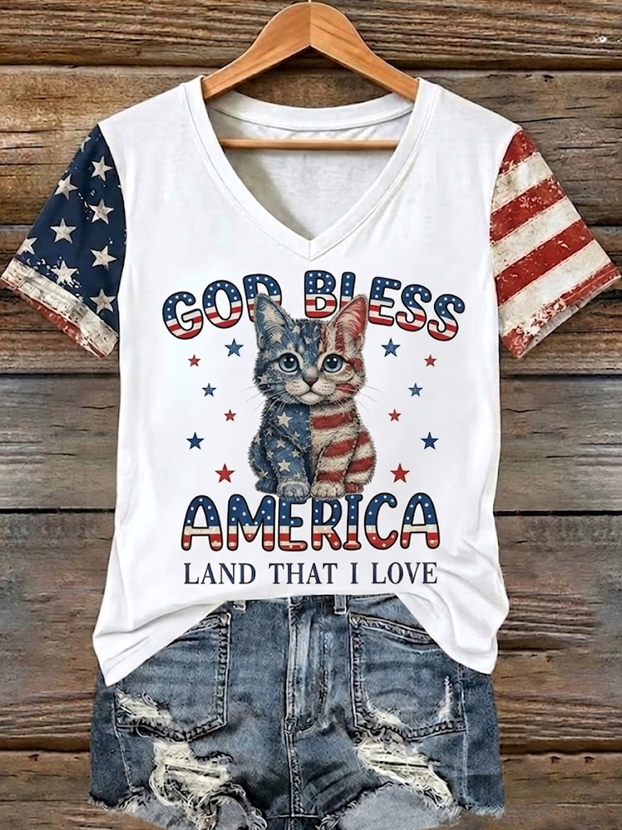 Women'S Faith Animal Casual Printed Short Sleeved T-Shirt