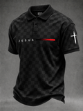 Men'S Casual Faith Printed Short Sleeved Polo Shirt