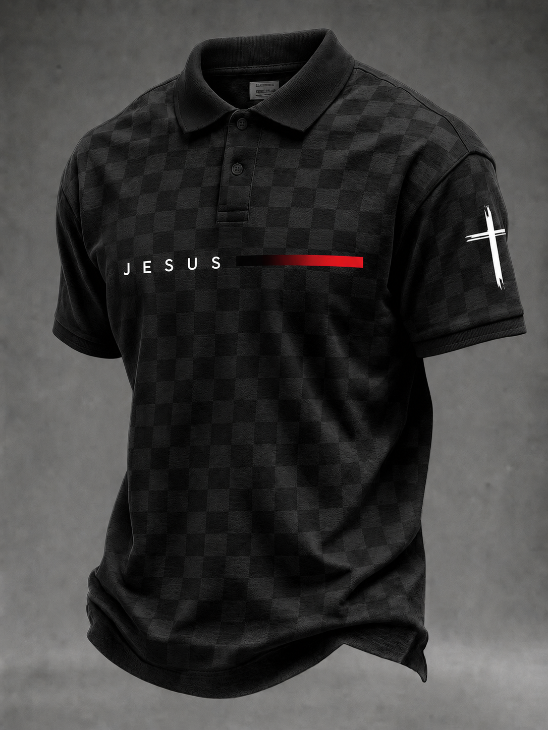 Men'S Casual Faith Printed Short Sleeved Polo Shirt