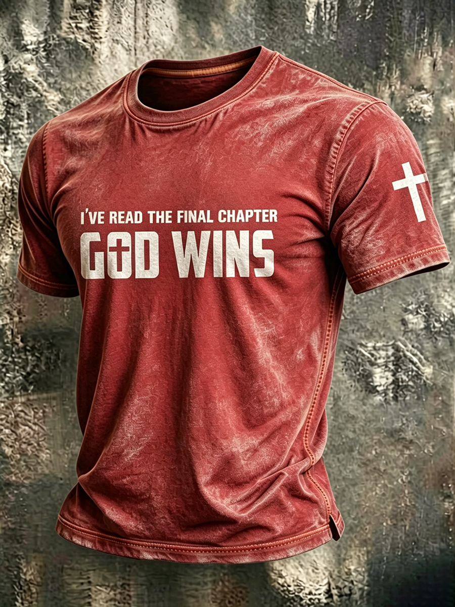 Jesus Cross Faith Commemorative Printed Round Neck T-Shirt