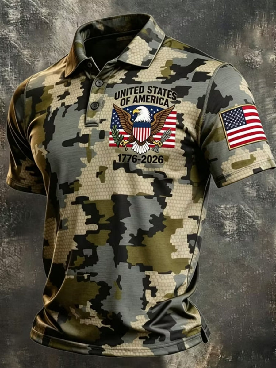 Men's American Eagle Camo Print Short-Sleeve Shirt