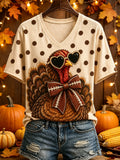 Women'S Autumn V-Neck T-Shirt