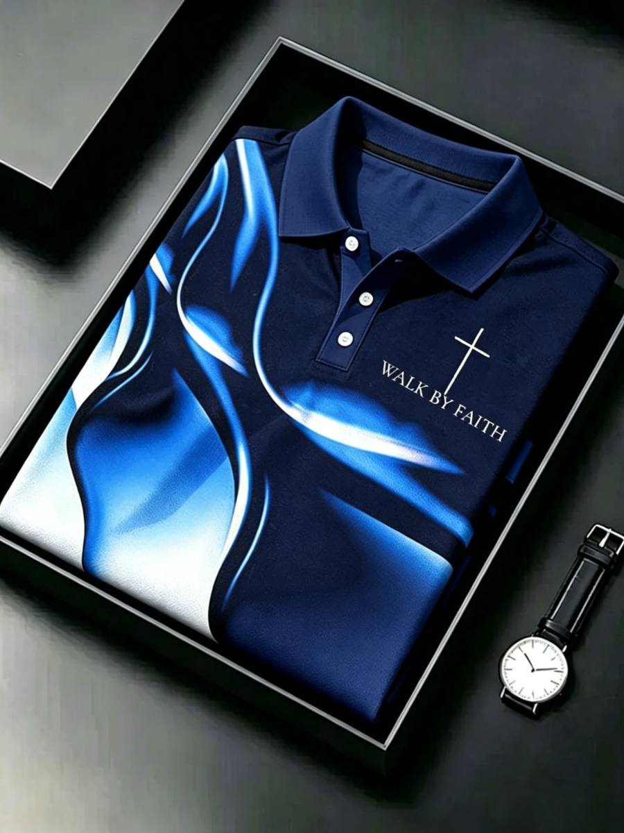 Men'S Christian Cross Floral Print T-Shirt