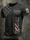 Men's Retro-Style Patriotic Design Pattern Comfortable T-Shirt