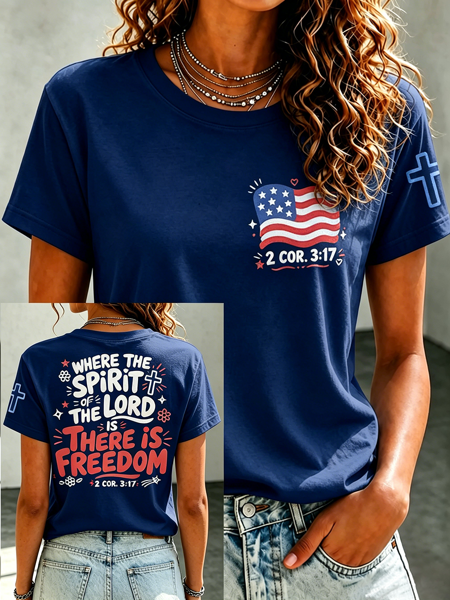 American Faith Jesus Memorial Printed Casual T-Shirt