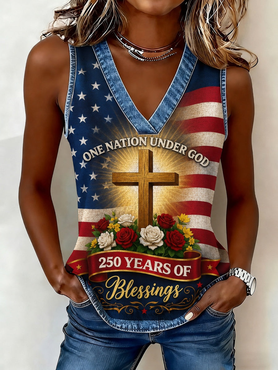 U.S. 250th Anniversary Faith Print Women's Tank Top