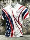 Men's Retro Print Faith Short-Sleeve Polo Shirt