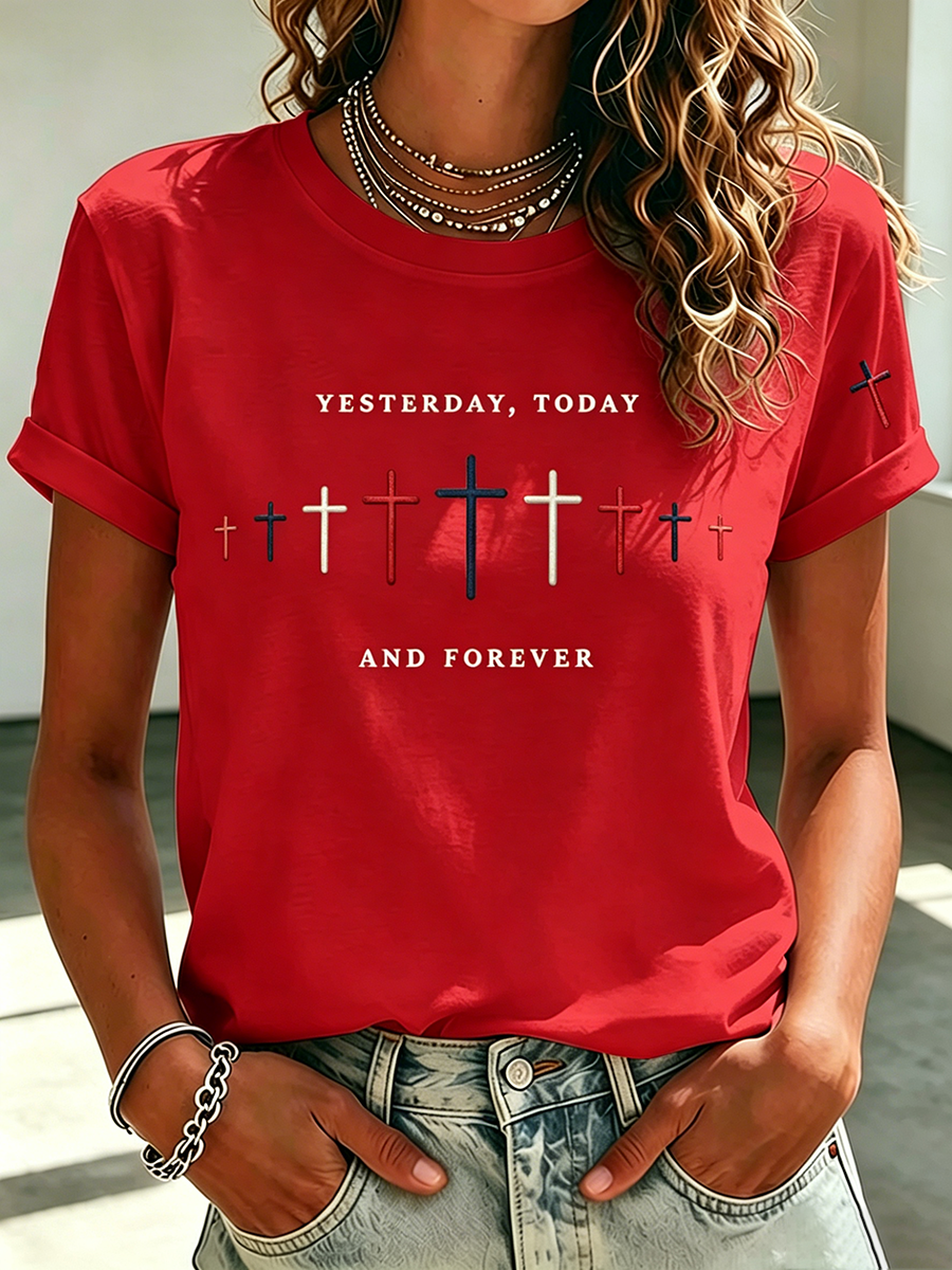 God Bless America Faith Commemorative Printed Casual T-Shirt