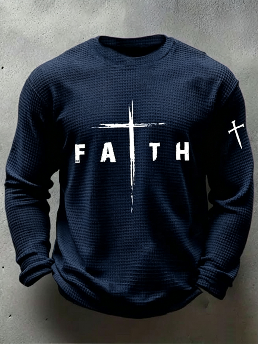 Jesus Faith Men's Waffle Hoodie