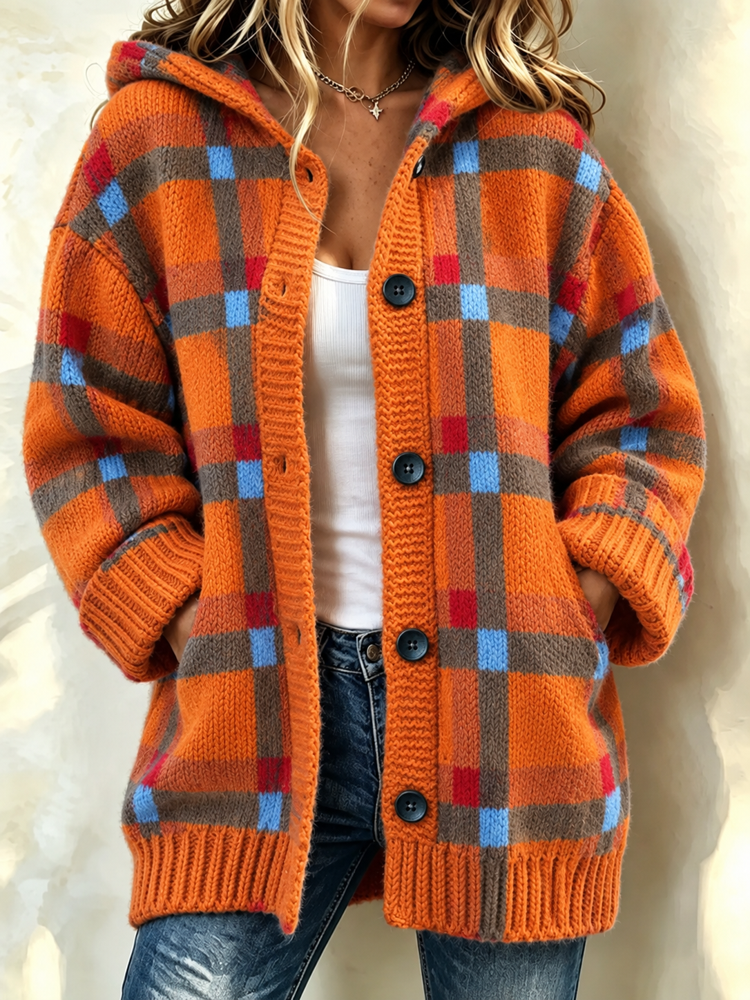 Women'S Geometric Printed Casual Cardigan