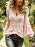 Women'S Cotton And Linen Floral Faith Casual Top