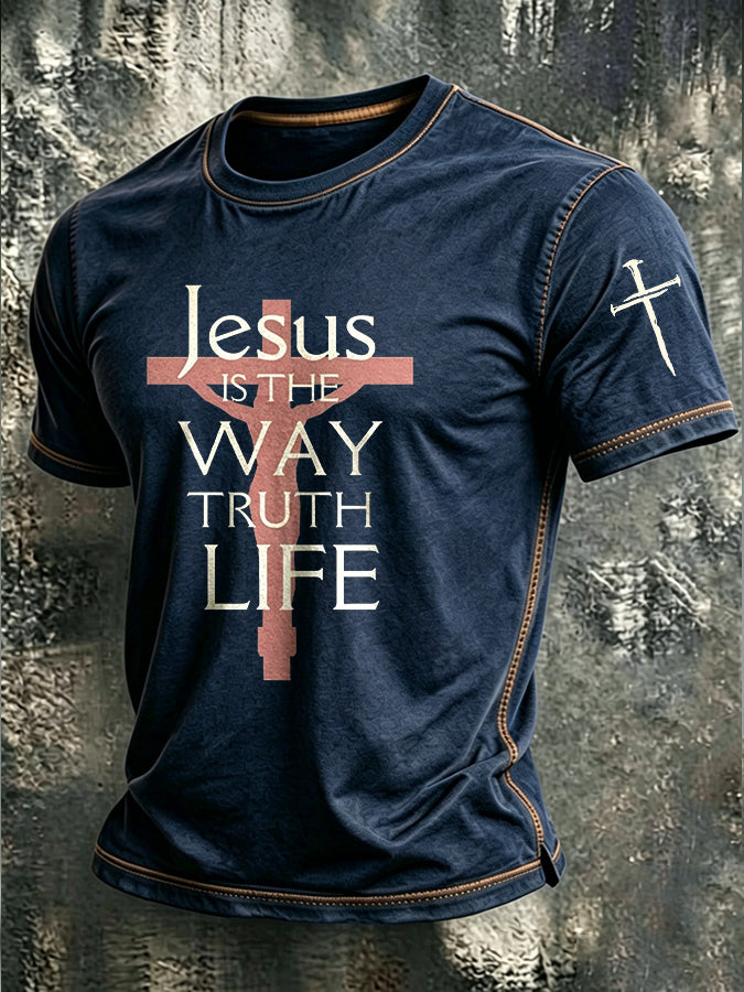 Men'S Printed T-Shirt With Faith Printed On It