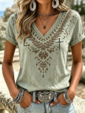 Women'S Western Faith Printed V-Neck T-Shirt