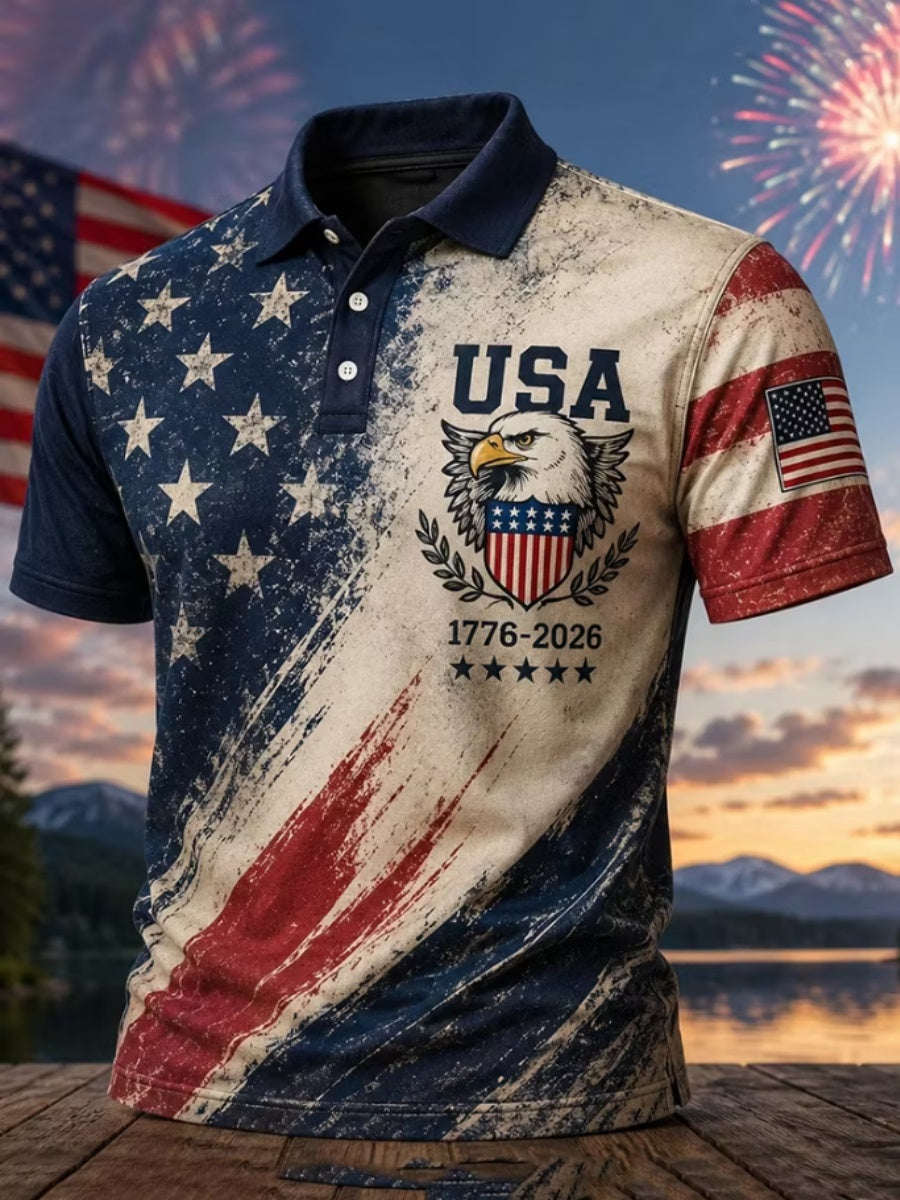 Men's USA Eagle Print Short-Sleeve Shirt