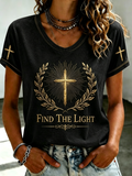 Women's Faith Printed V-neck T-shirt