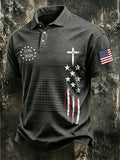 Men'S Patriotic American Flag Bald Eagle Casual Polo Shirt