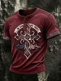 Men's Retro Celtic Cross Pattern Top