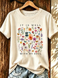 Women's Casual Faith Print T-shirt